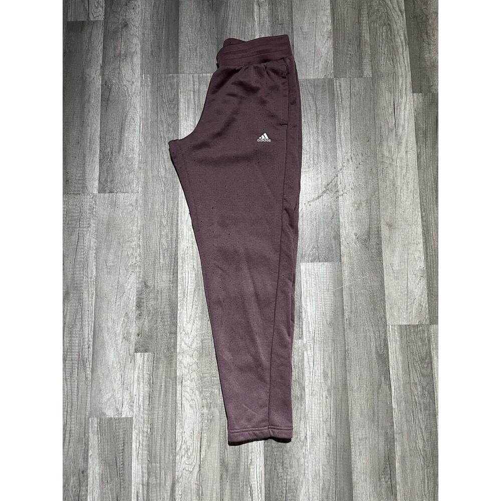 Adidas Women’s Relaxed Fit Tapered Legs Fleece Pants Shadow Fig Size Medium